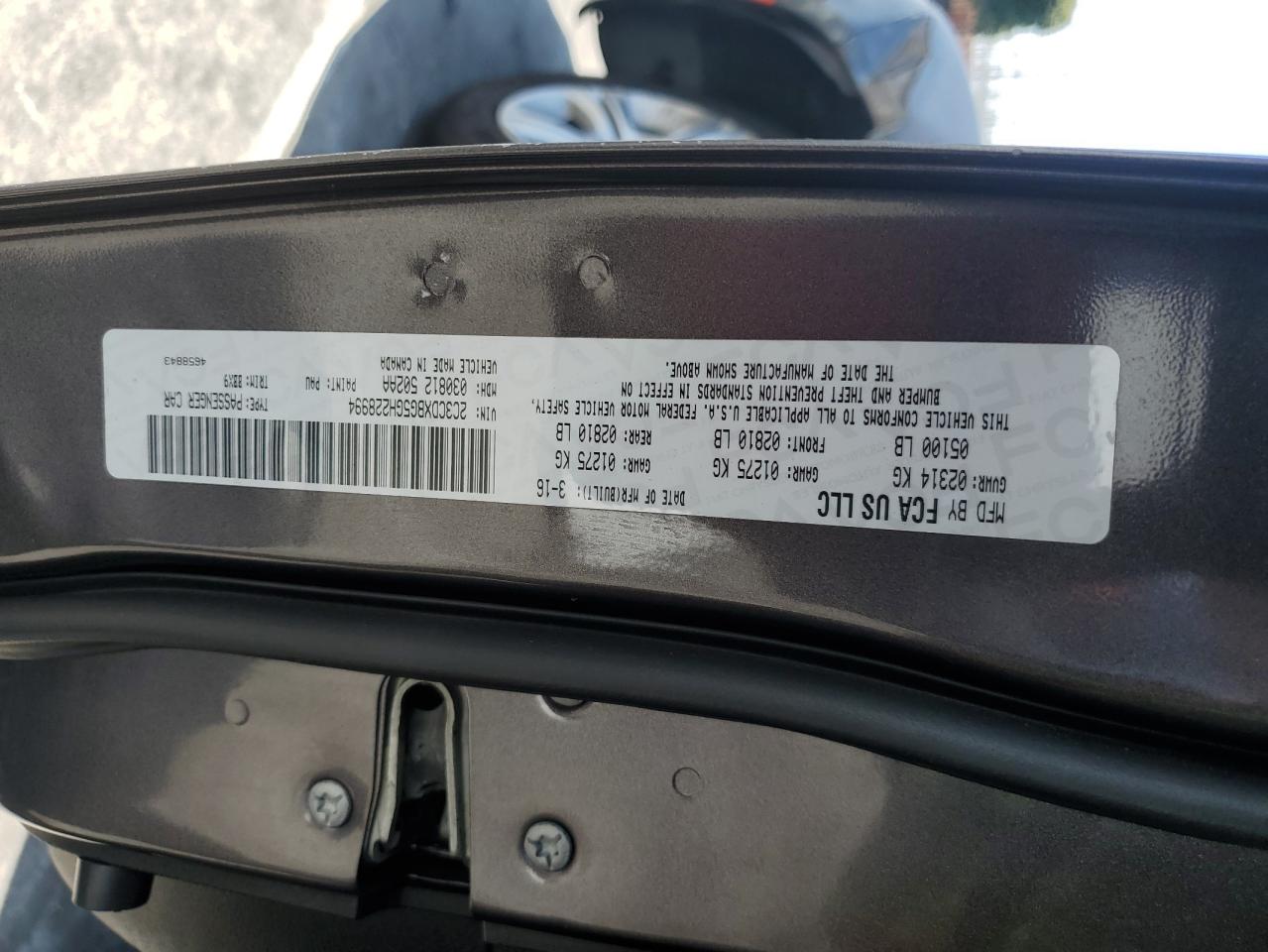 DODGE CHARGER 2016 VIN 2C3CDXBG5GH228994 фото 12