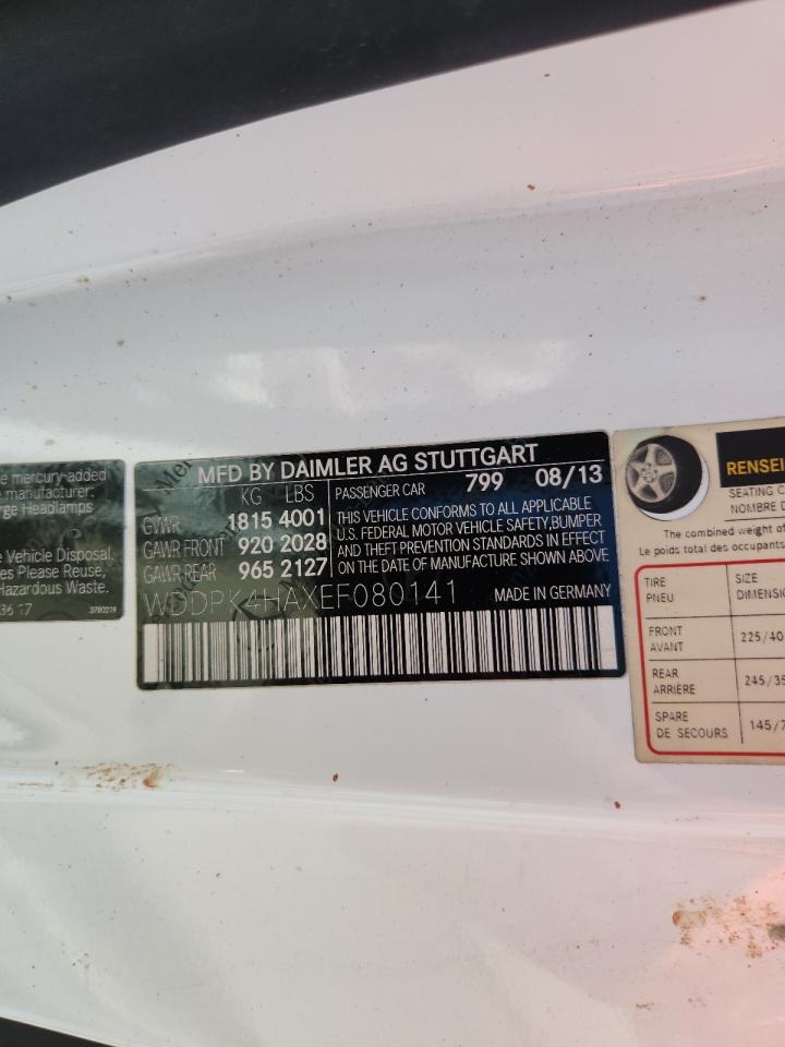 2014 Mercedes-Benz Slk 250 VIN: WDDPK4HAXEF080141 Lot: 60425165