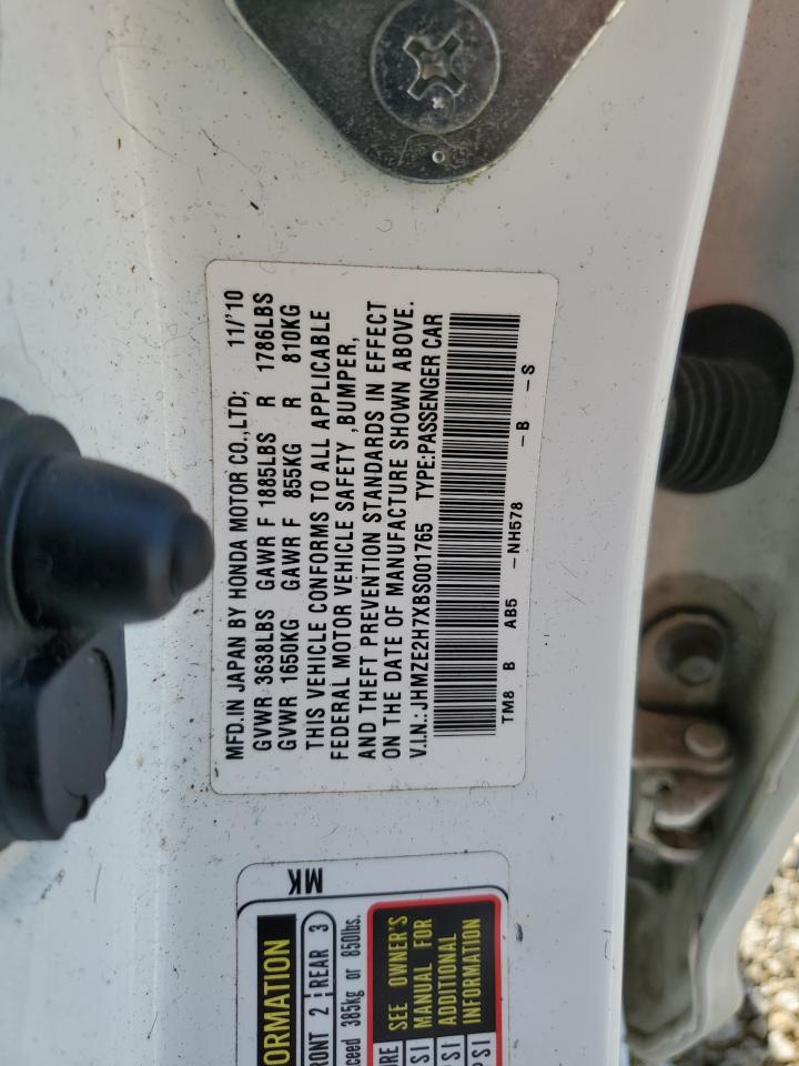 2011 Honda Insight Ex VIN: JHMZE2H7XBS001765 Lot: 62264925