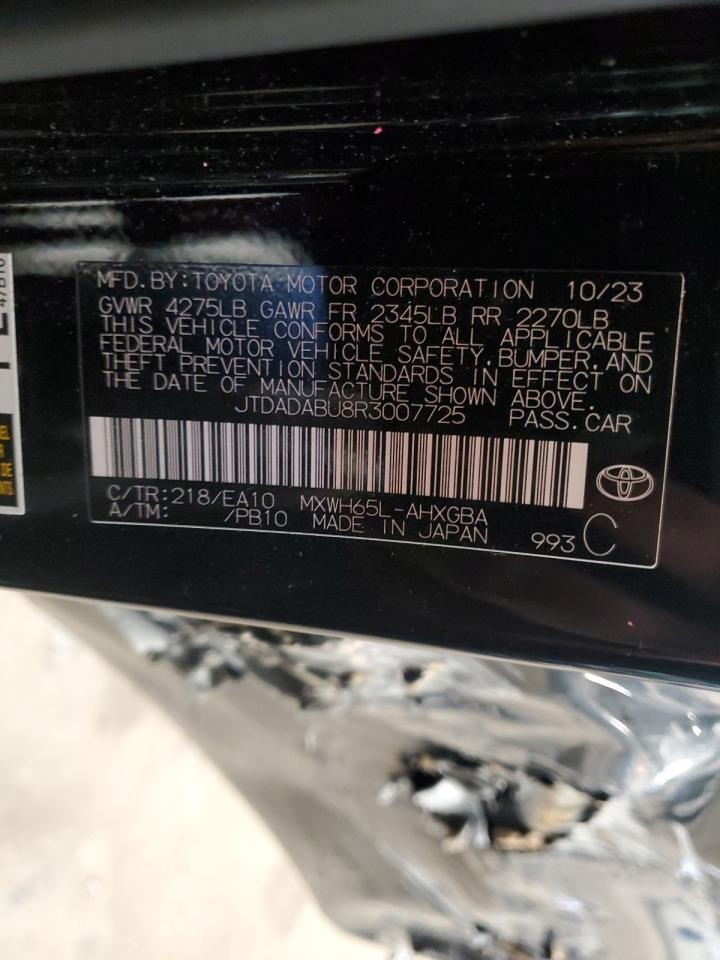 2024 Toyota Prius Le VIN: JTDADABU8R3007725 Lot: 61958215