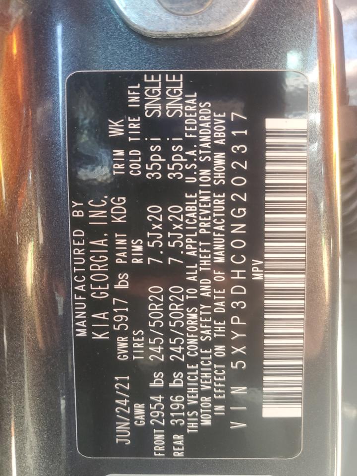 2022 Kia Telluride Ex VIN: 5XYP3DHC0NG202317 Lot: 61571795