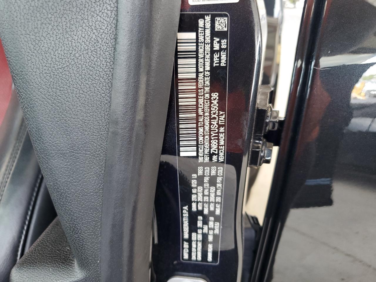 2020 Maserati Levante S Sport VIN: ZN661YUS4LX350436 Lot: 60278505