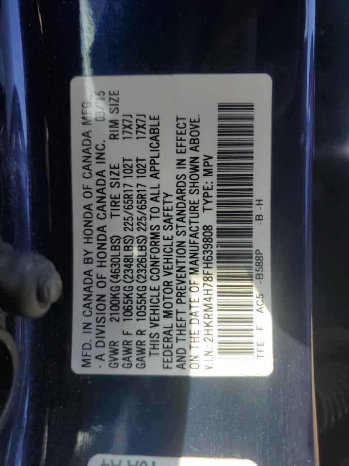 2015 Honda Cr-V Exl VIN: 2HKRM4H78FH639808 Lot: 59139235