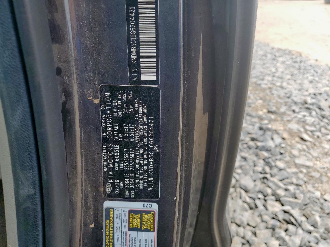2016 Kia Sedona Lx VIN: KNDMB5C16G6204421 Lot: 62642255