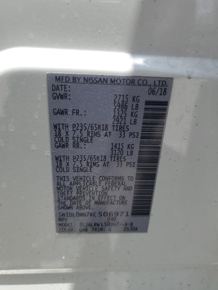 2019 Infiniti Qx60 Luxe VIN: 5N1DL0MN7KC506971 Lot: 61827385