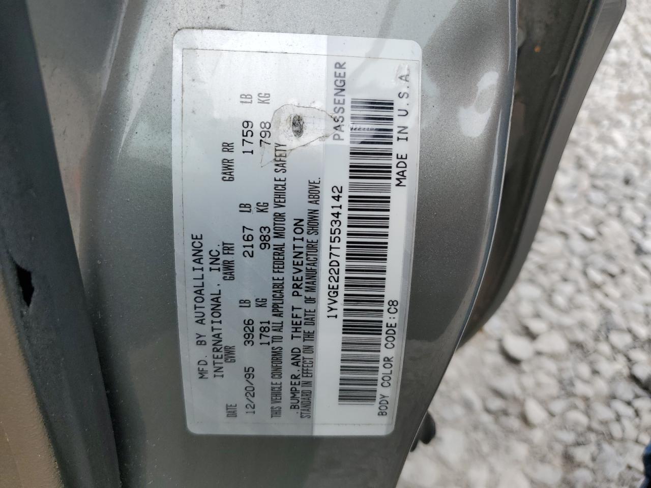 1996 Mazda 626 Es VIN: 1YVGE22D7T5534142 Lot: 59589385