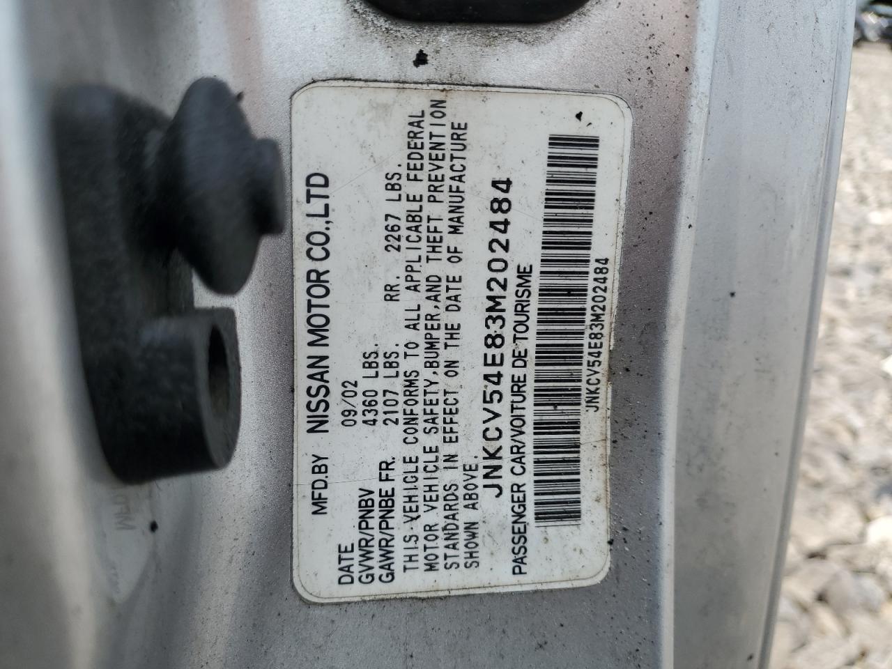 2003 Infiniti G35 VIN: JNKCV54E83M202484 Lot: 59123045