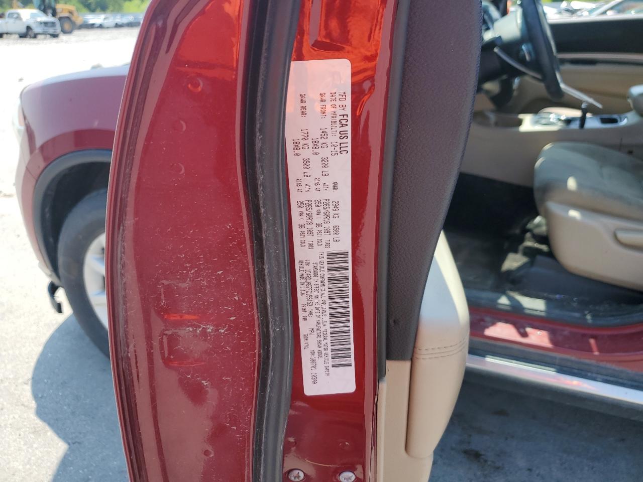 2015 Dodge Durango Sxt VIN: 1C4RDJAG7FC156153 Lot: 59211795