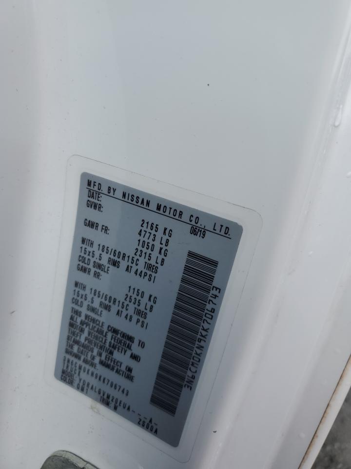 2019 Nissan Nv200 2.5S VIN: 3N6CM0KN9KK706743 Lot: 60965905