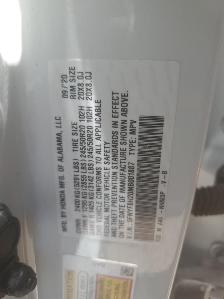 2021 Honda Passport Sport VIN: 5FNYF8H20MB001887 Lot: 61864465
