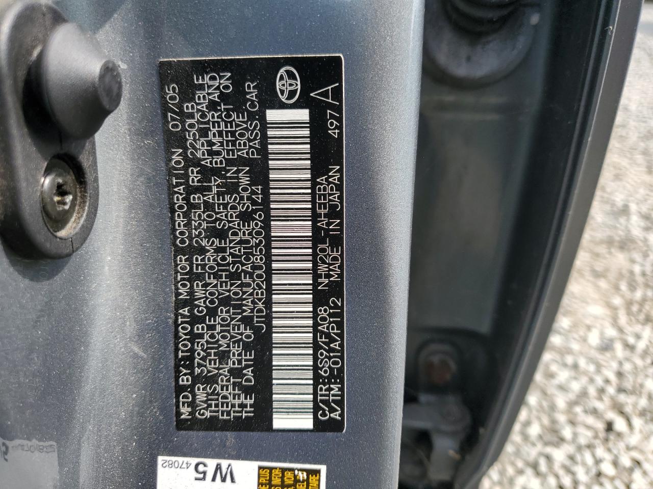 TOYOTA PRIUS 2005 VIN JTDKB20U853096144 zdjęcie 12