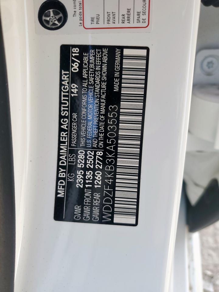 2019 Mercedes-Benz E 300 4Matic VIN: WDDZF4KB3KA503553 Lot: 61694025
