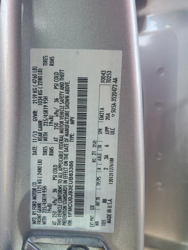 2014 Ford Escape Titanium VIN: 1FMCU0J93EUB83386 Lot: 62809805