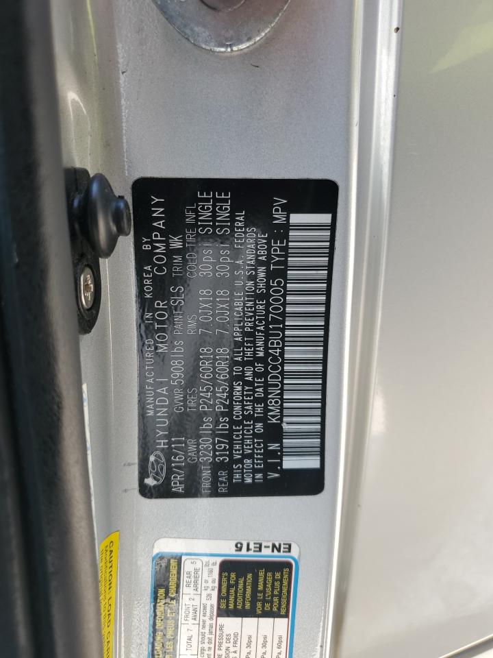 HYUNDAI VERACRUZ 2011 VIN KM8NUDCC4BU170005 zdjęcie 12