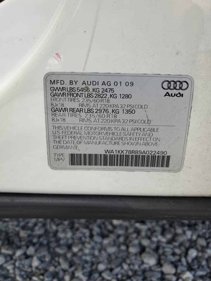2009 Audi Q5 3.2 VIN: WA1KK78R89A022490 Lot: 62915965