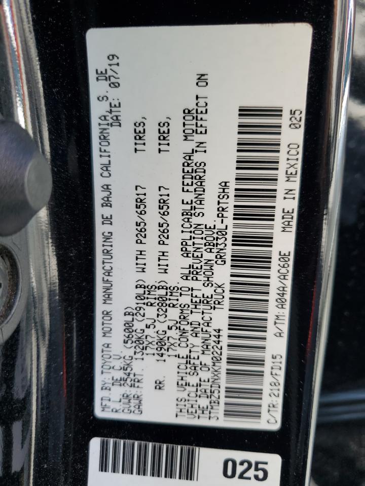 2019 Toyota Tacoma Double Cab VIN: 3TMBZ5DNXKM022444 Lot: 62513415