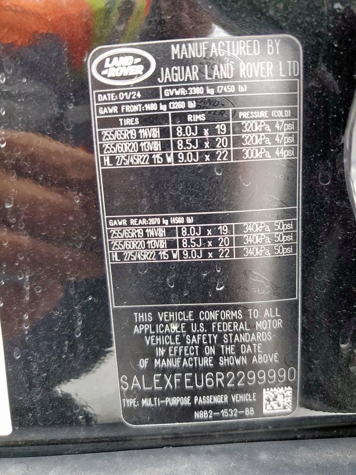 2024 Land Rover Defender 130 X VIN: SALEXFEU6R2299990 Lot: 60222775