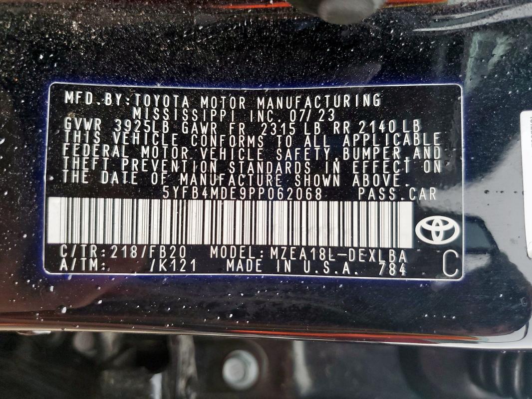 2023 TOYOTA COROLLA LE
