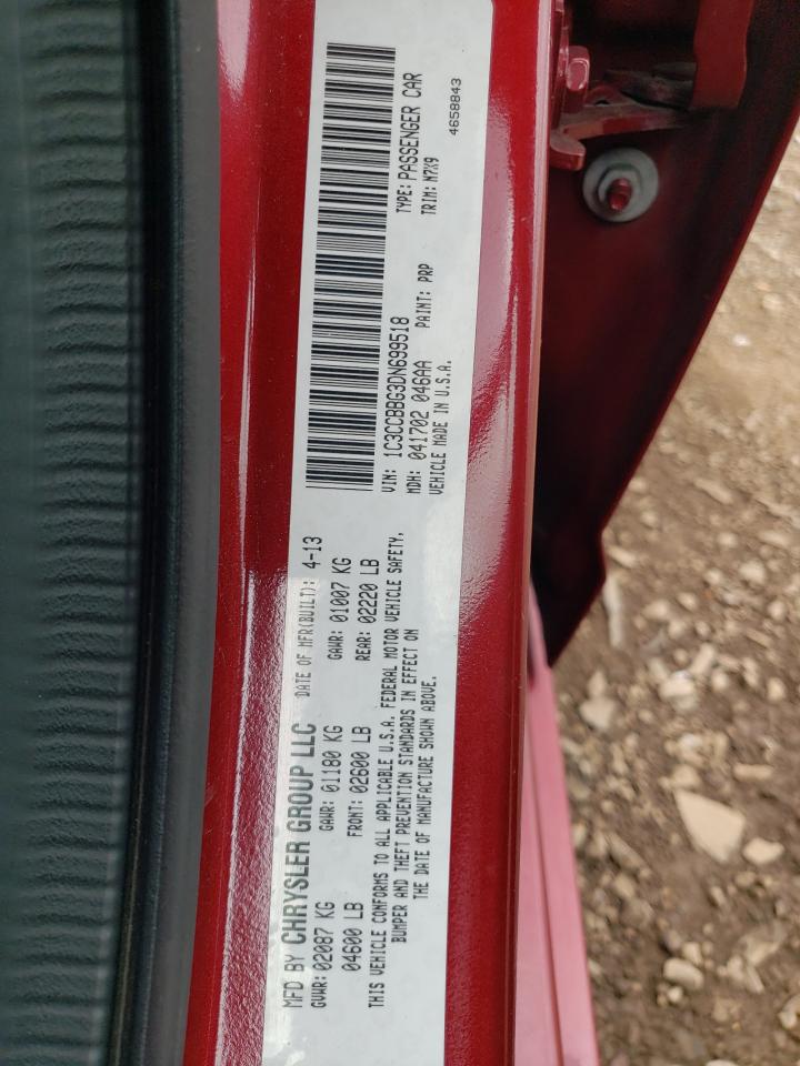 2013 Chrysler 200 Touring VIN: 1C3CCBBG3DN699518 Lot: 62009105