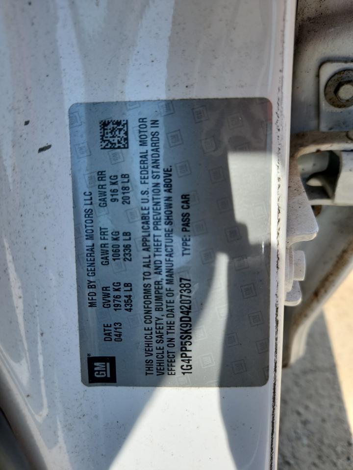 2013 Buick Verano VIN: 1G4PP5SK9D4207387 Lot: 62190895