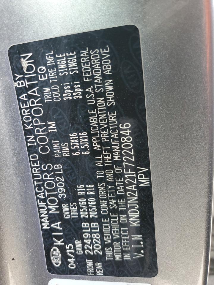 2015 Kia Soul VIN: KNDJN2A21F7220846 Lot: 60297635