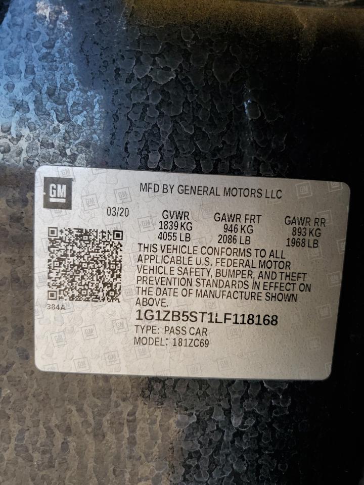 CHEVROLET MALIBU 2020 VIN 1G1ZB5ST1LF118168 zdjęcie 12