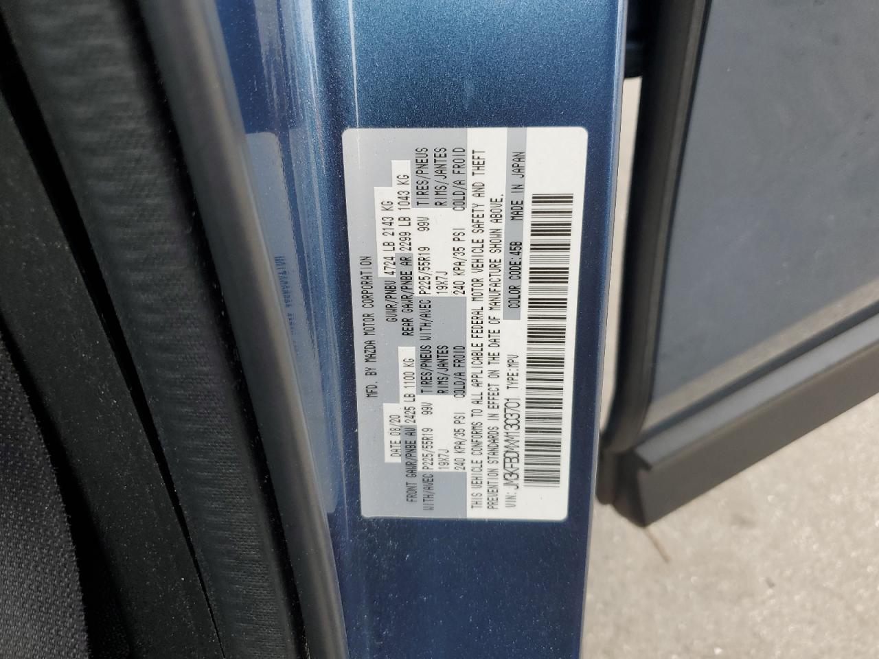 2021 Mazda Cx-5 Grand Touring VIN: JM3KFBDMXM1303701 Lot: 61218225