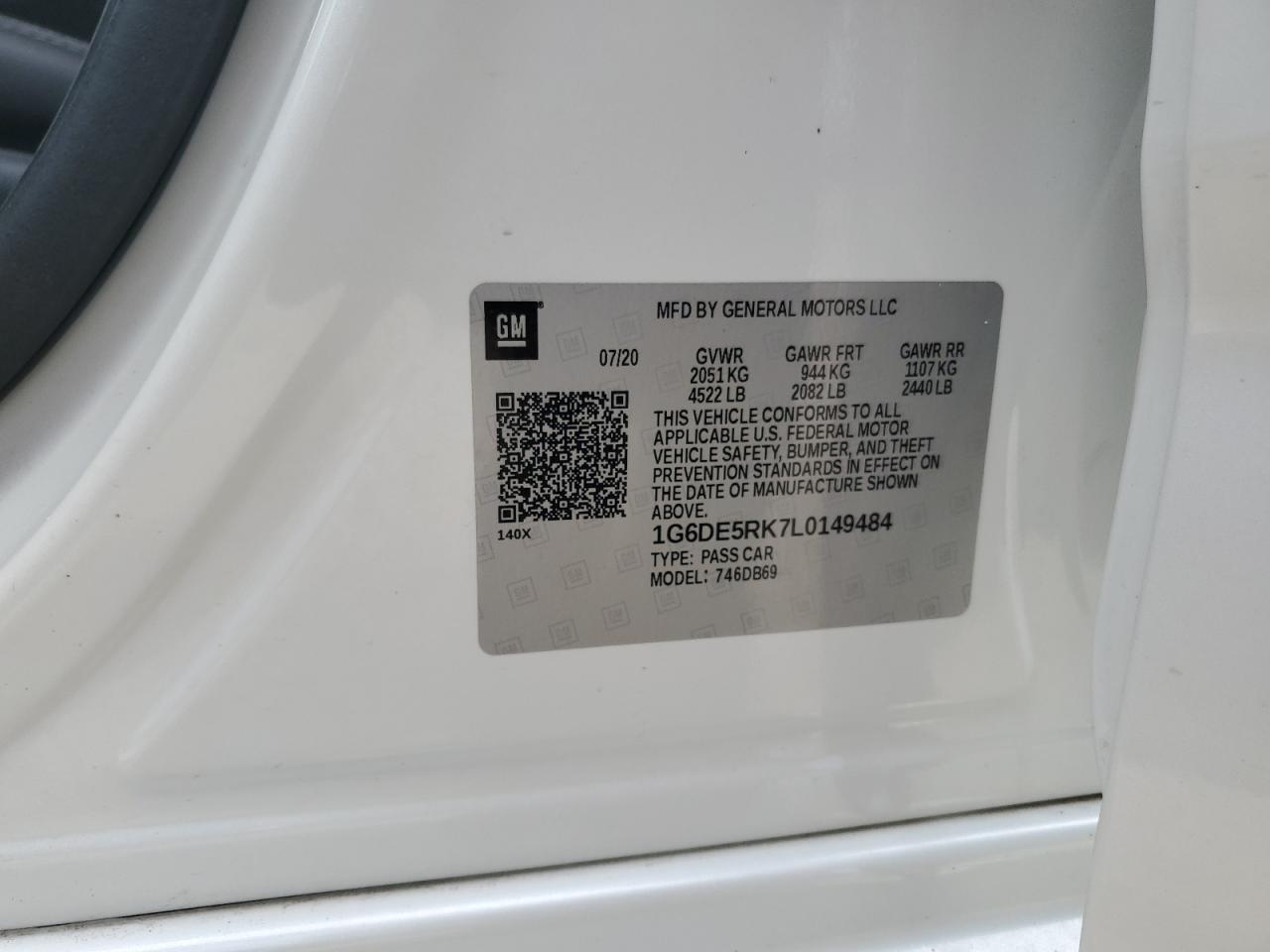 2020 Cadillac Ct4 Luxury VIN: 1G6DE5RK7L0149484 Lot: 60031115