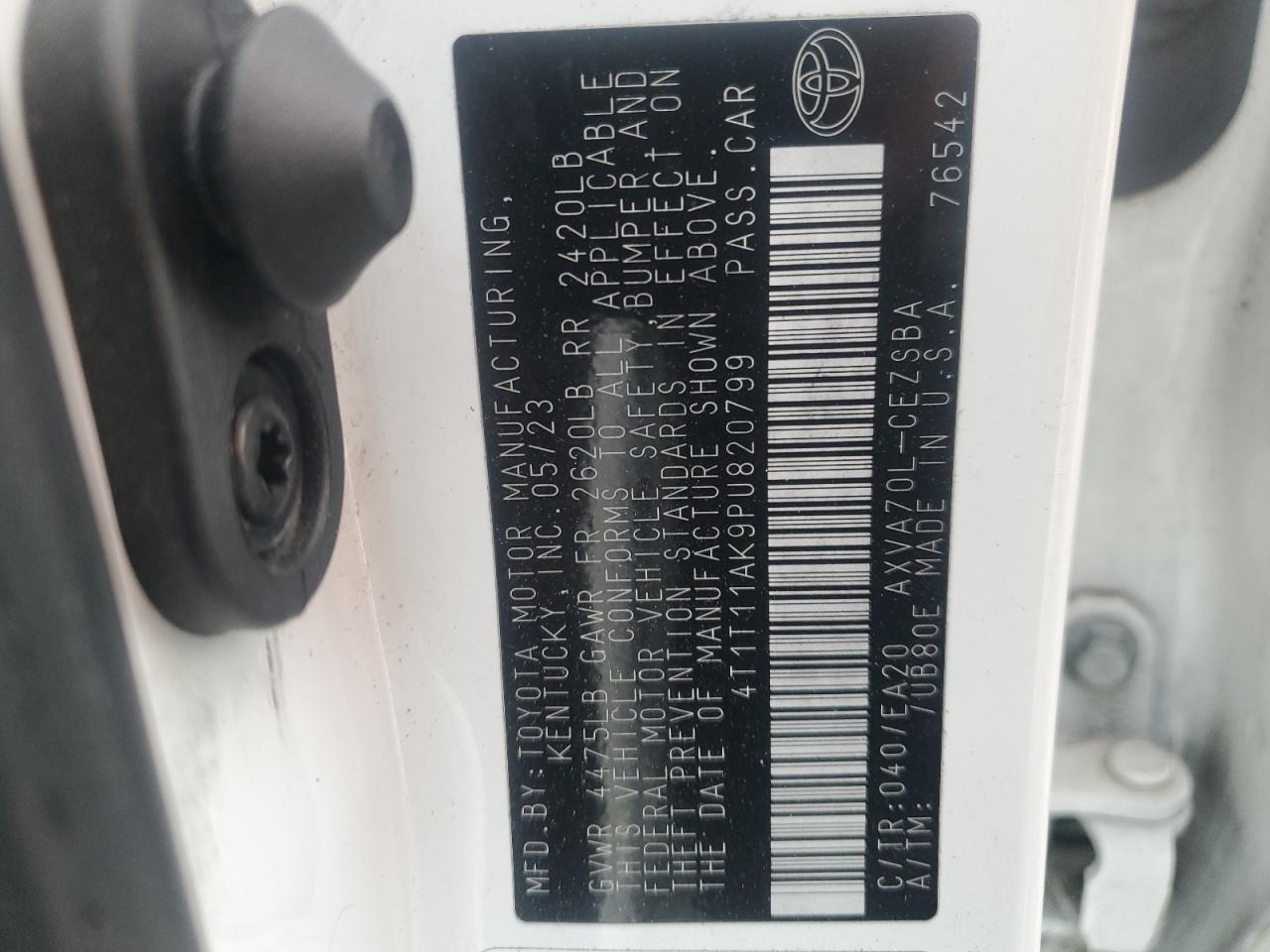 2023 Toyota Camry Se Night Shade VIN: 4T1T11AK9PU820799 Lot: 62306875