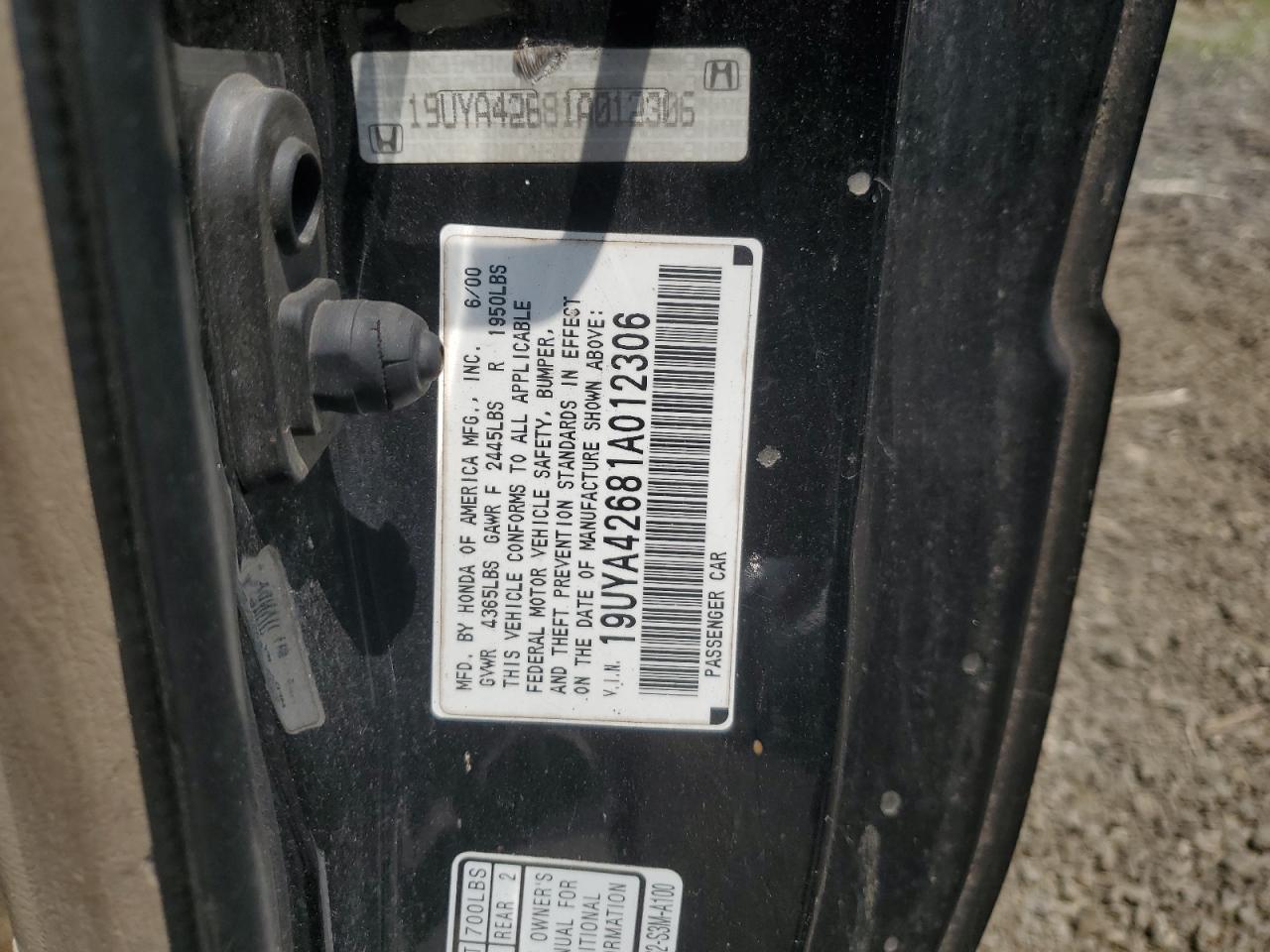ACURA CL 2001 VIN 19UYA42681A012306 фото 12