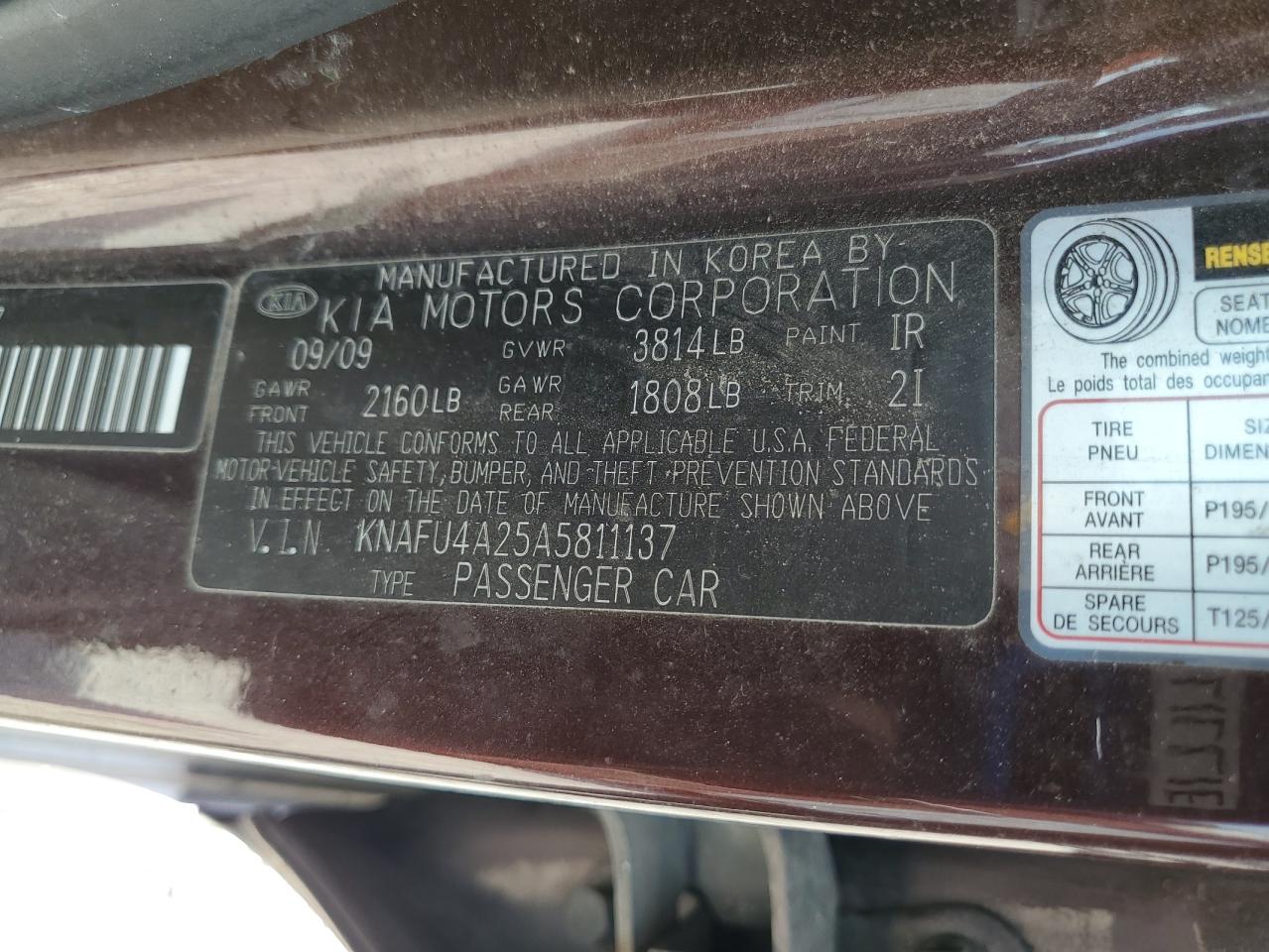 2010 Kia Forte Ex VIN: KNAFU4A25A5811137 Lot: 60651545