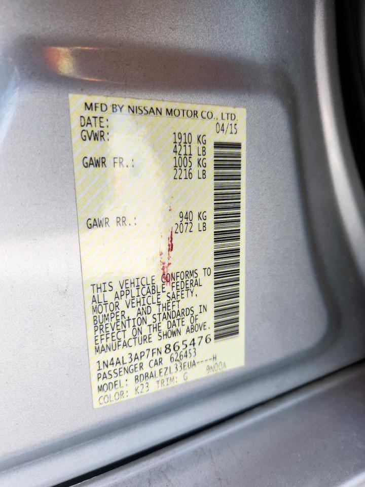 NISSAN ALTIMA 2015 VIN 1N4AL3AP7FN865476 фото 12