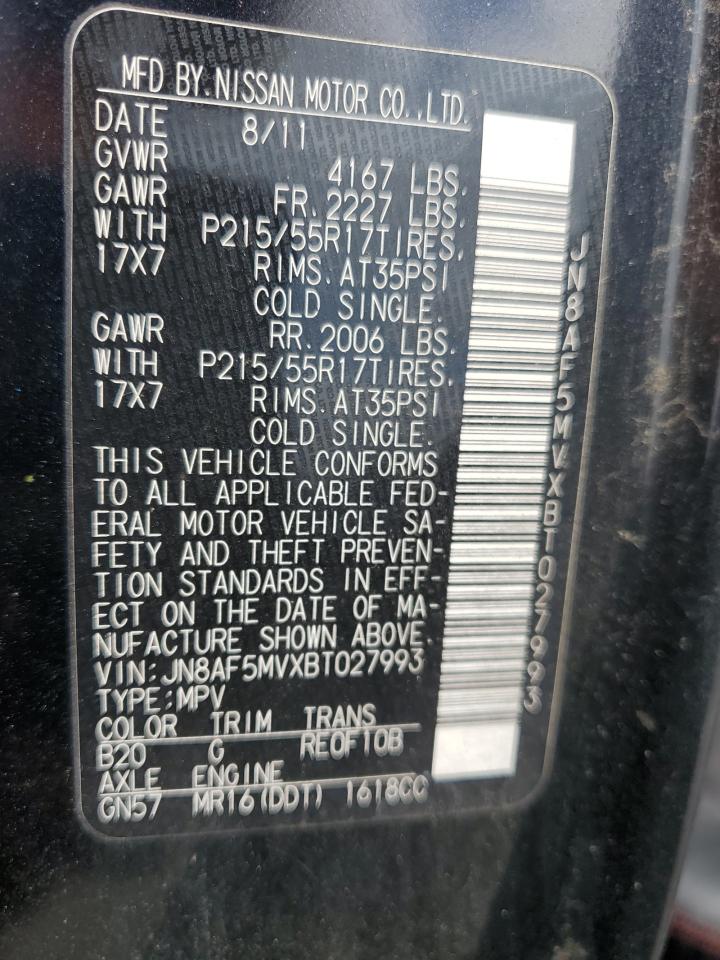 2011 Nissan Juke S VIN: JN8AF5MVXBT027993 Lot: 59911375