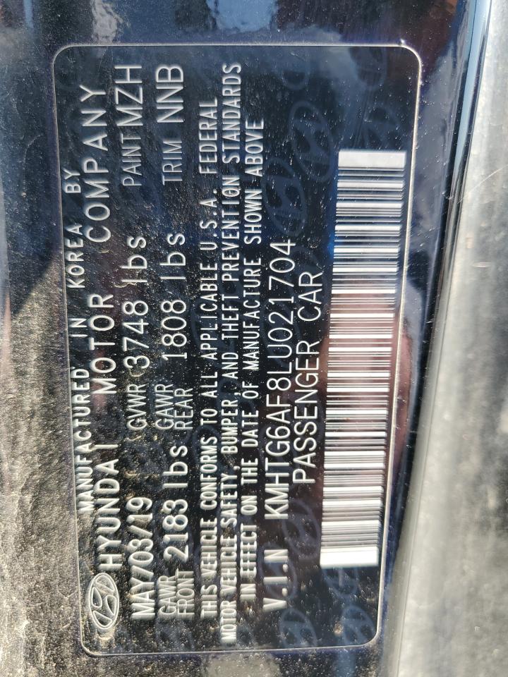 2020 Hyundai Veloster Base VIN: KMHTG6AF8LU021704 Lot: 61575535