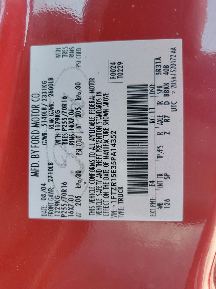 2005 Ford Ranger Super Cab VIN: 1FTZR15E35PA14352 Lot: 62217405