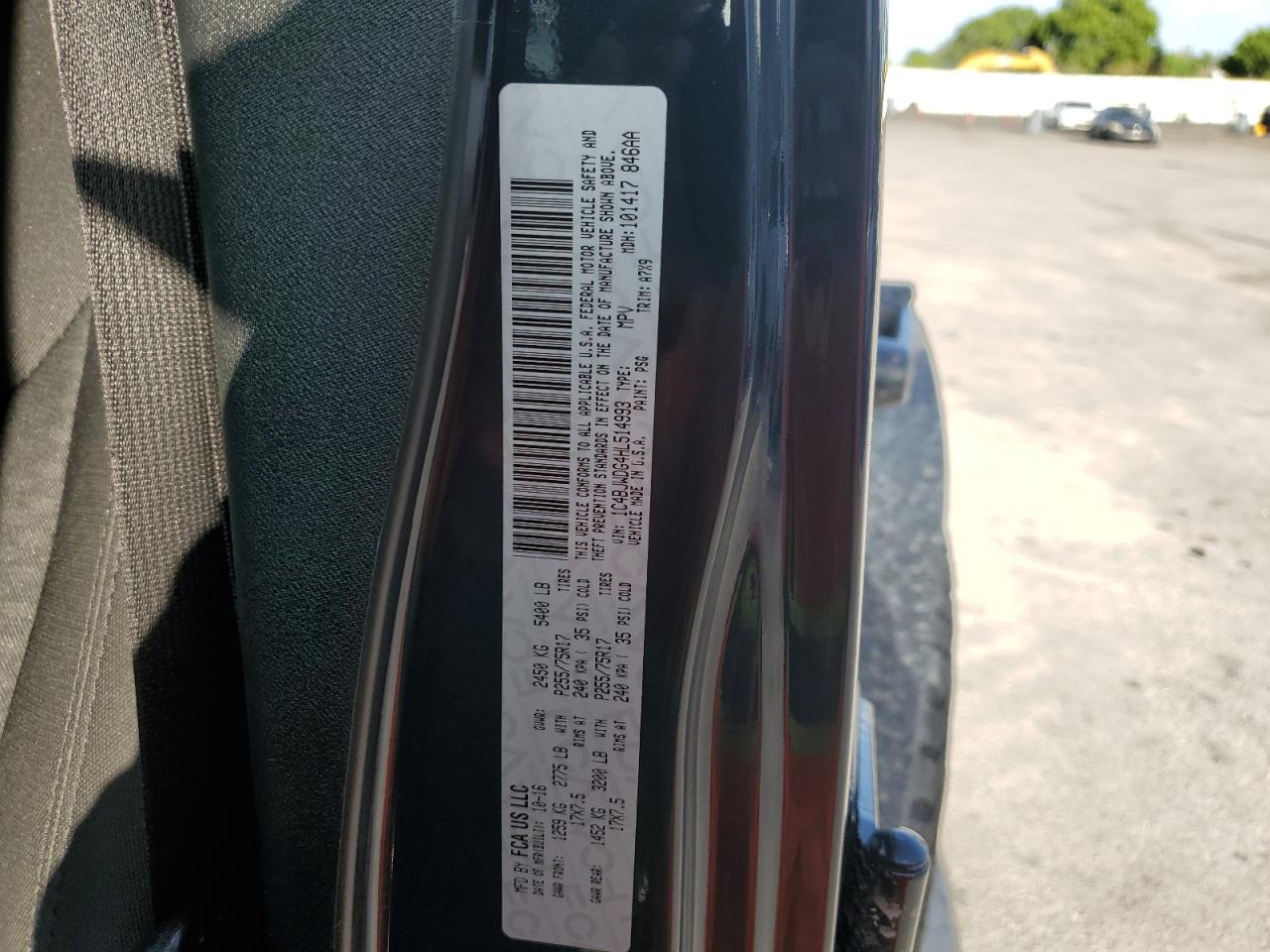2017 Jeep Wrangler Unlimited Sport VIN: 1C4BJWDG4HL514993 Lot: 60269845