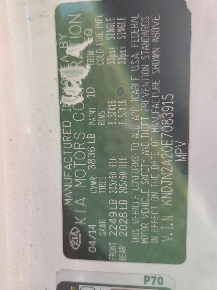 2014 Kia Soul VIN: KNDJN2A20E7083915 Lot: 60924355
