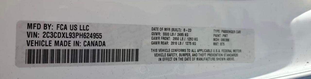 DODGE CHARGER 2023 VIN 2C3CDXL93PH624955 фото 10