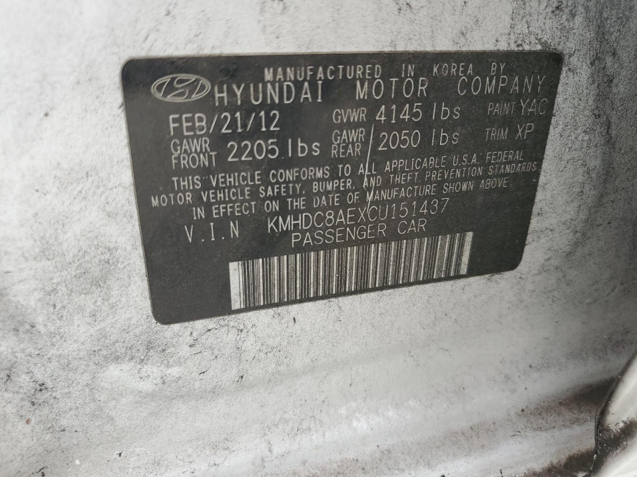 2012 Hyundai Elantra Touring Gls VIN: KMHDC8AEXCU151437 Lot: 62734345