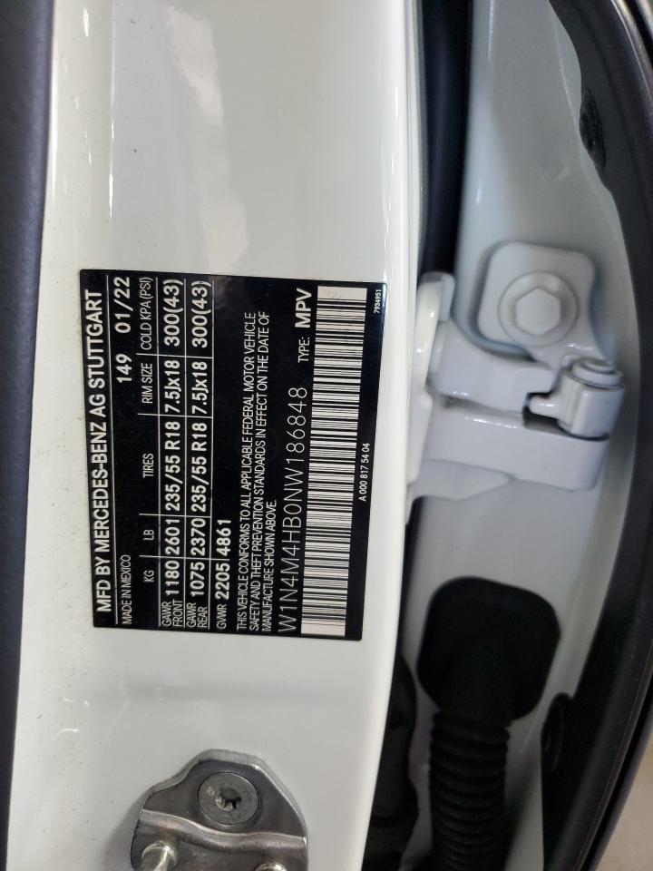 MERCEDES-BENZ GLB-CLASS 2022 VIN W1N4M4HB0NW186848 zdjęcie 13