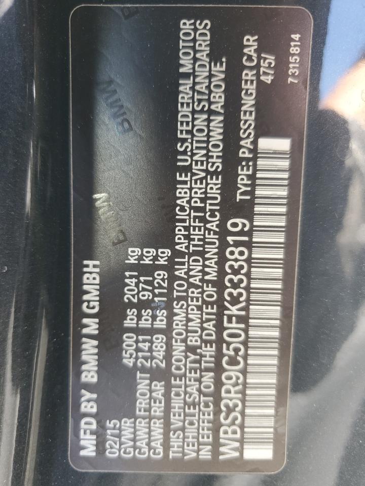 2015 BMW M4 VIN: WBS3R9C50FK333819 Lot: 61105565