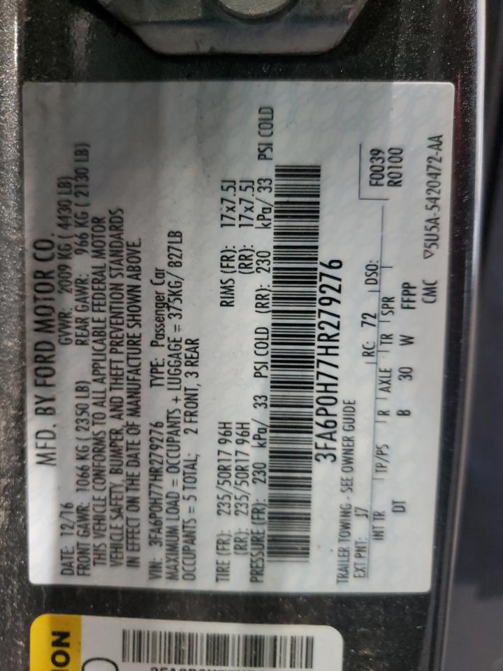 FORD FUSION 2017 VIN 3FA6P0H77HR279276 photo 13