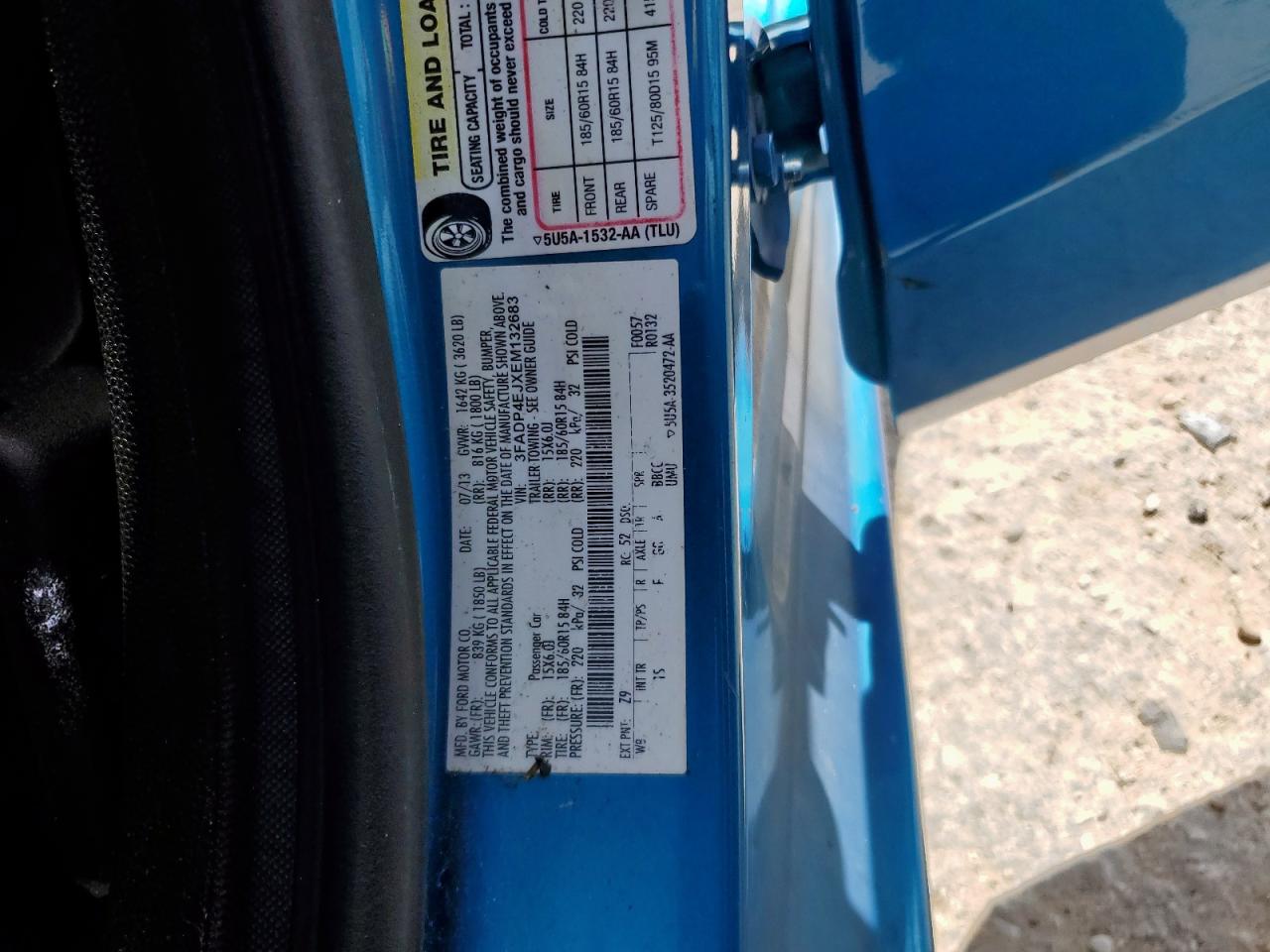 2014 Ford Fiesta Se VIN: 3FADP4EJXEM132683 Lot: 62957705