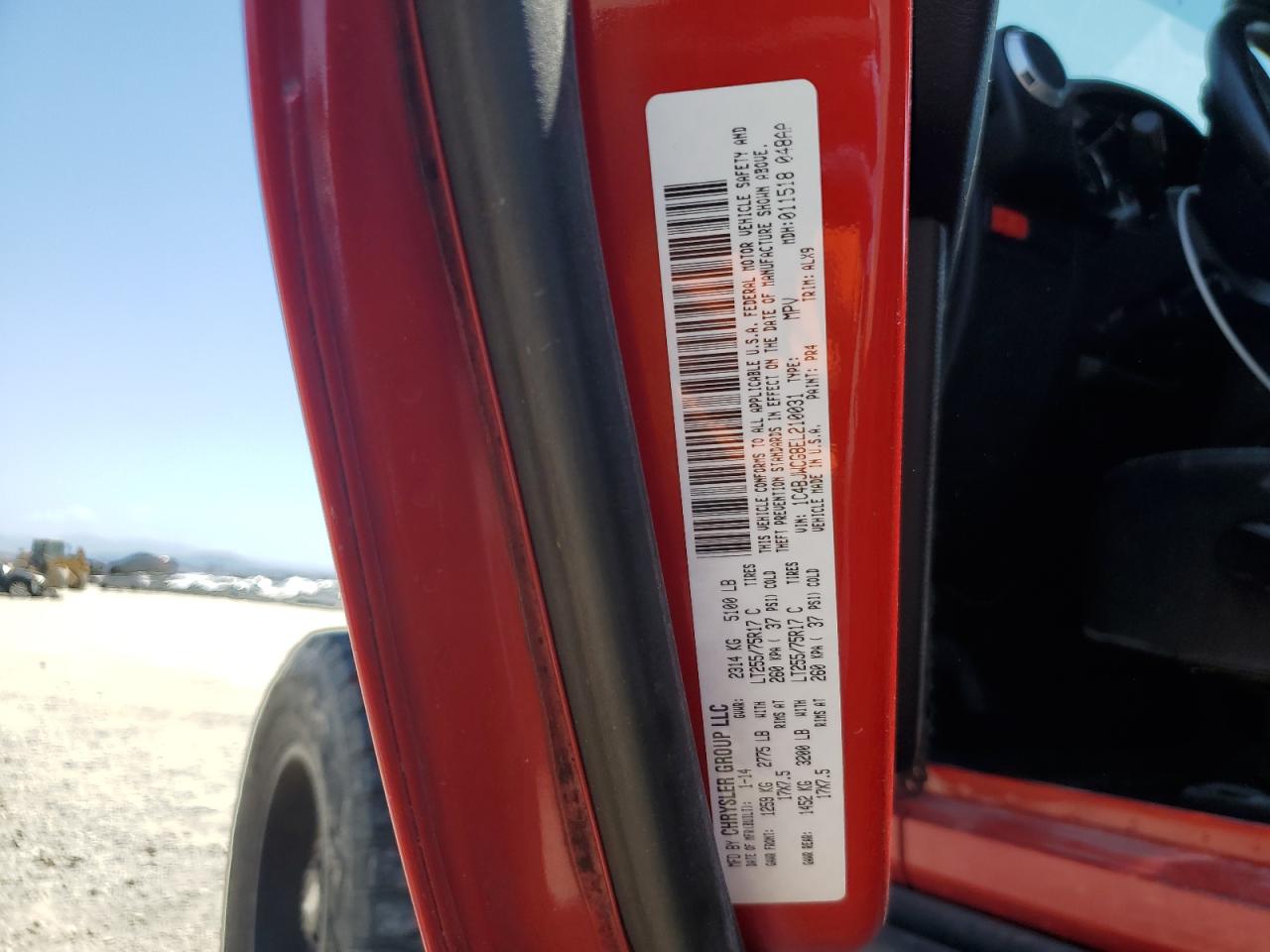 2014 Jeep Wrangler Rubicon VIN: 1C4BJWCG8EL210031 Lot: 54390615