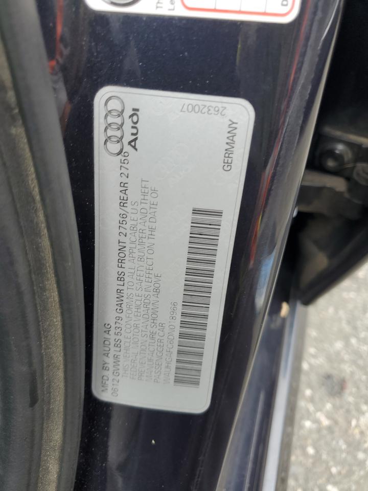 2013 Audi A6 Prestige VIN: WAUHGAFC6DN018966 Lot: 62659565