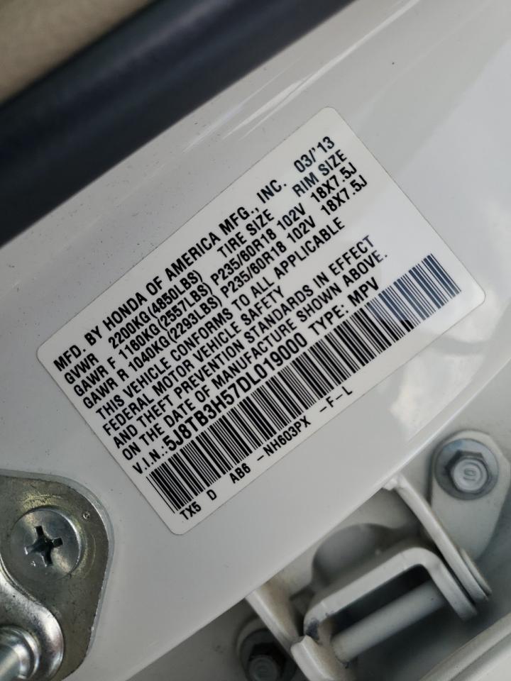 2013 Acura Rdx Technology VIN: 5J8TB3H57DL019000 Lot: 62314385