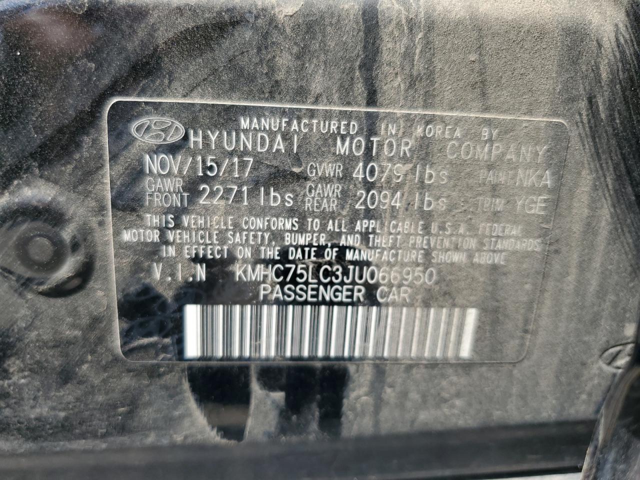 2018 Hyundai Ioniq Sel VIN: KMHC75LC3JU066950 Lot: 59815085