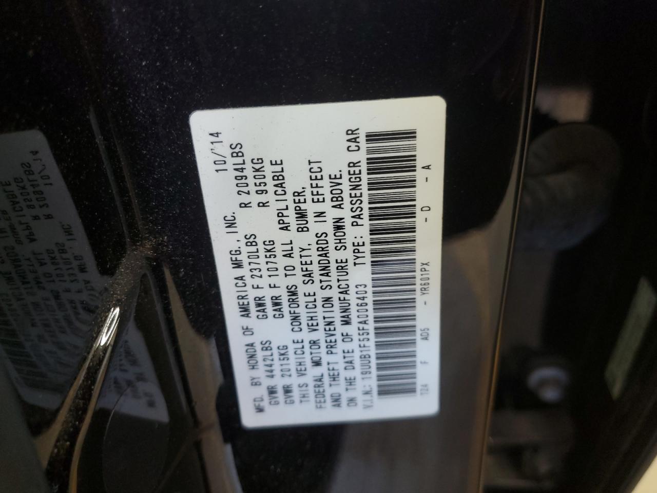 2015 Acura Tlx Tech VIN: 19UUB1F55FA006403 Lot: 61281425