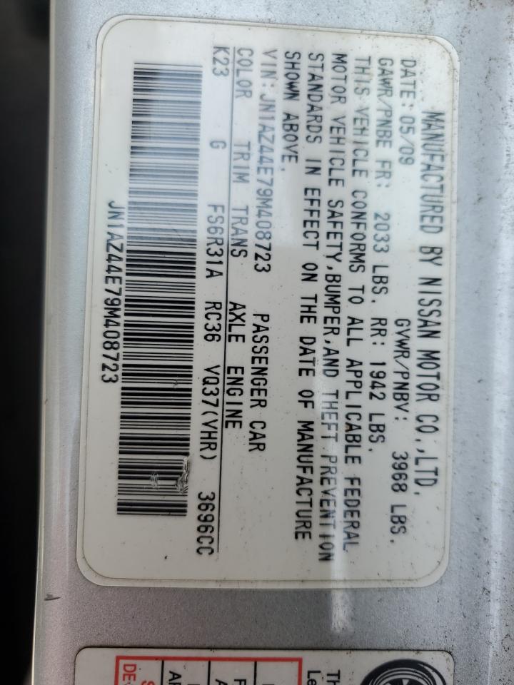 2009 Nissan 370Z VIN: JN1AZ44E79M408723 Lot: 60656445