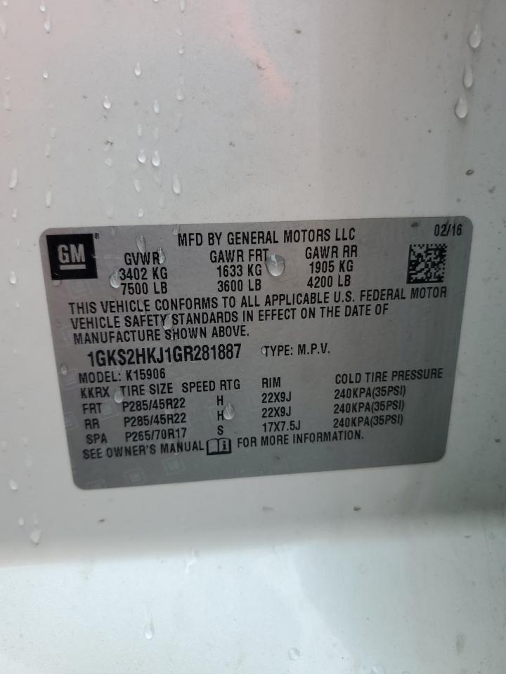 GMC YUKON 2016 VIN 1GKS2HKJ1GR281887 фото 13